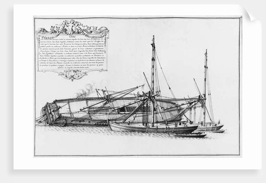 nside of a vessel lying on its hull by French School