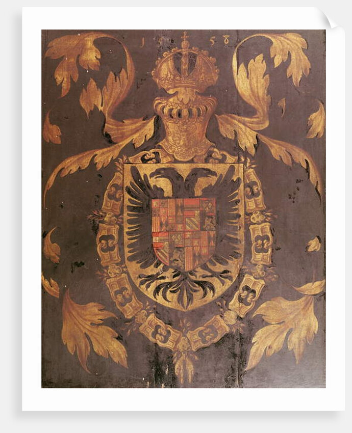 Coat of Arms of Charles V, Holy Roman Emperor, 1558 (oil on panel by Flemish School