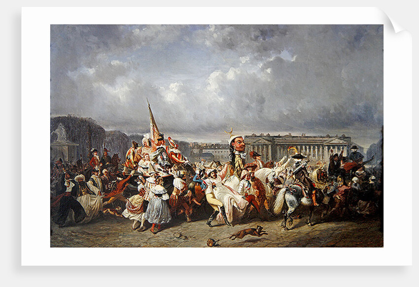 Carnival in the Place de la Concorde, Paris, c.1845 by Ernest Seigneurgens