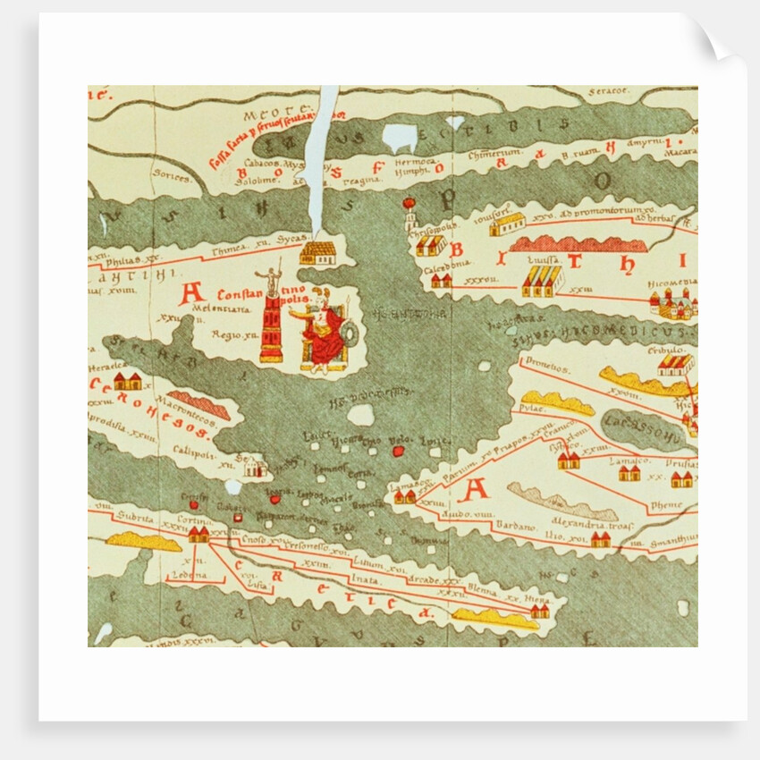 Detail of Constantinople from the Peutinger map copy by Anonymous