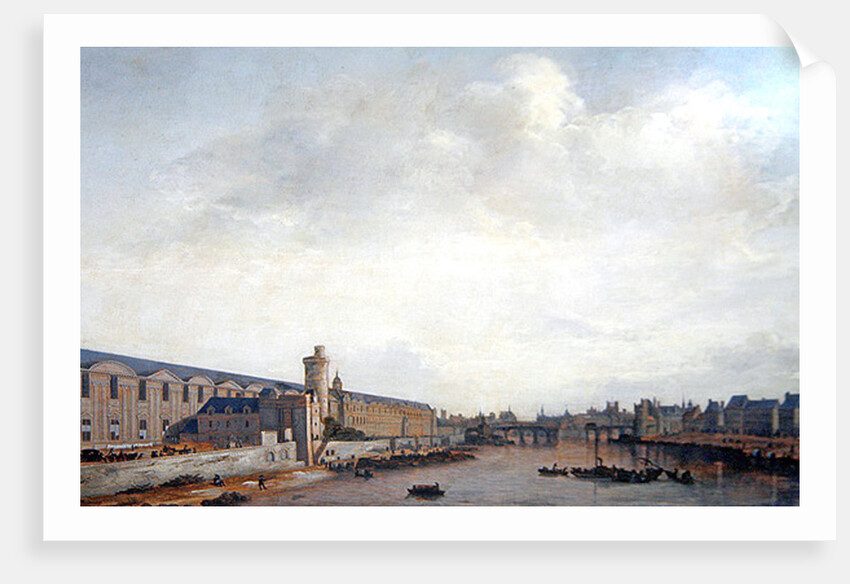 The Louvre Grande Galerie, view of Paris from the Barbier bridge, c.1640 by Abraham de Verwer