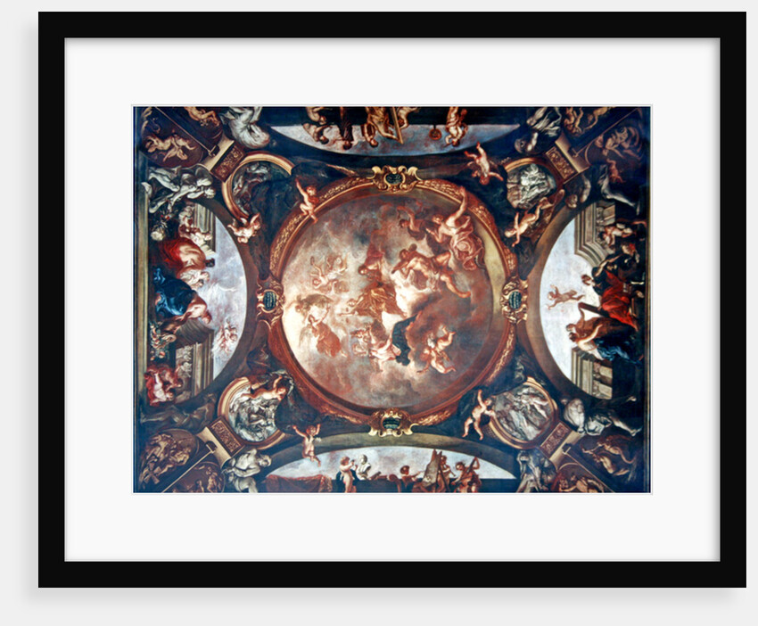 Justice Ensures Peace and Protects the Arts, study for the ceiling of the Second Chamber of Petitions of the Parliament of Paris, 1688 by Bon de Boulogne