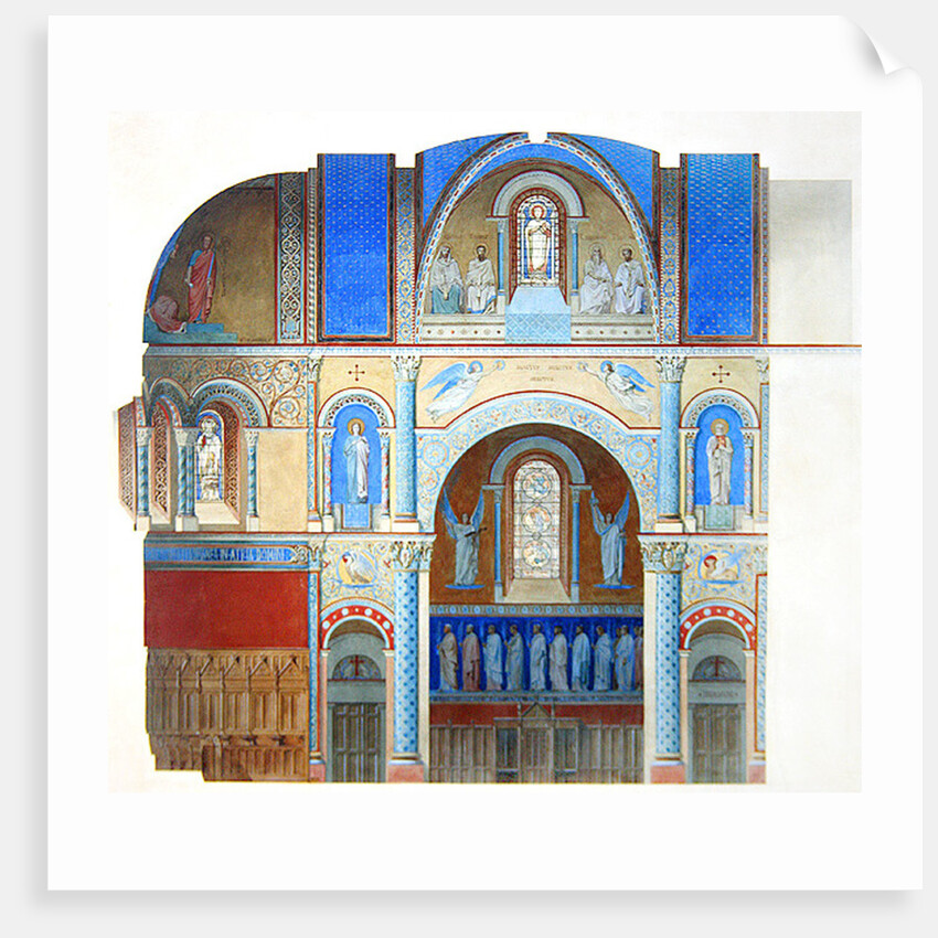 Saint-Paul Church, Nimes, longitudinal section of the choir by Alexandre Dominique Denuelle