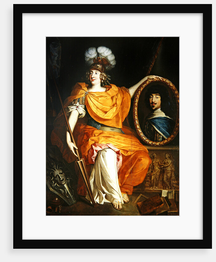 Anne Marie Louise d'Orleans holding the portrait of her father, Gaston of France, 1672 by Pierre Bourguignon