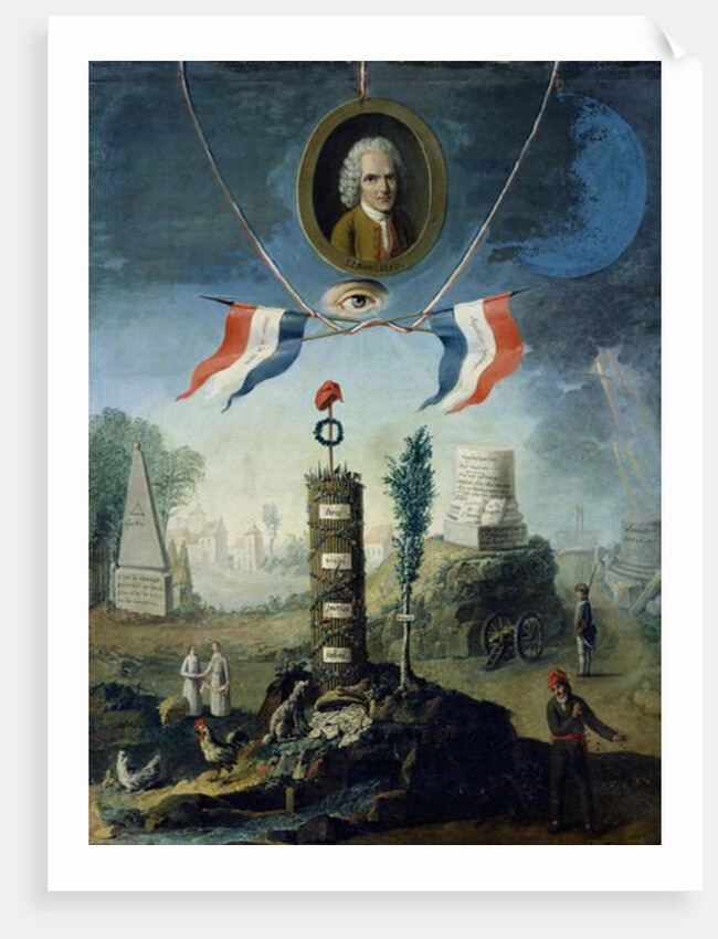 An Allegory of the Revolution with a portrait medallion of Jean-Jacques Rousseau, 1794 by Nicolas Henri Jeaurat de Bertry