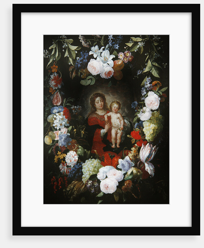The Virgin and Child with a Garland of Flowers by Gerard & Ykens Frans Seghers