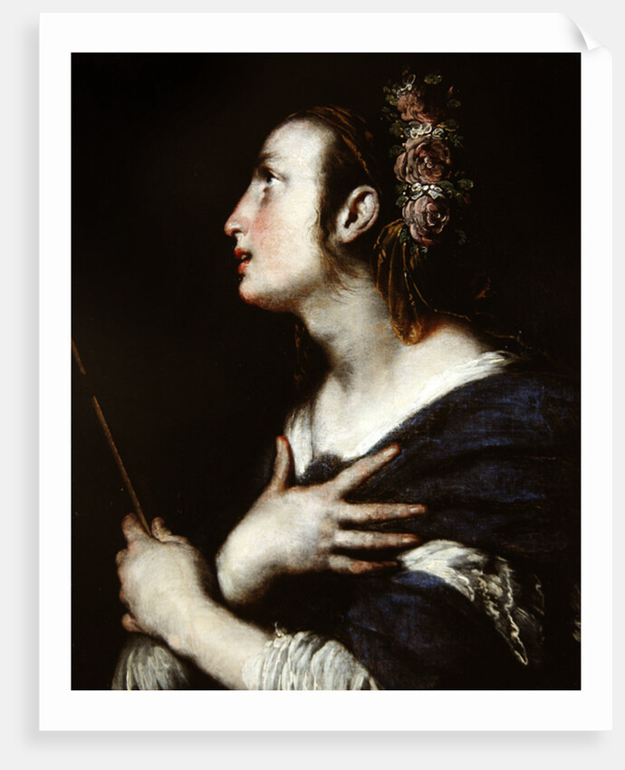 Saint with a crown of roses by Bernardo Strozzi