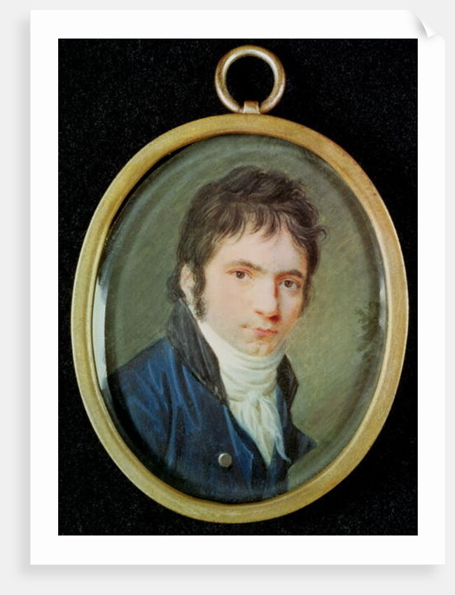 Miniature Portrait of Ludwig Van Beethoven, 1802 by Christian Hornemann