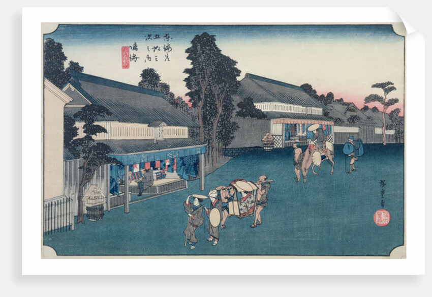 Narumi: the local fabric Arimatsu Shibori shop by Ando or Utagawa Hiroshige
