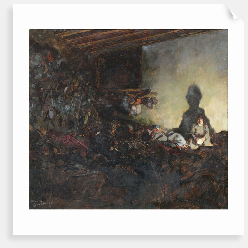 The Billet, left-hand panel of the triptych 'Remembering the Dead', c.1918 by Andre Devambez