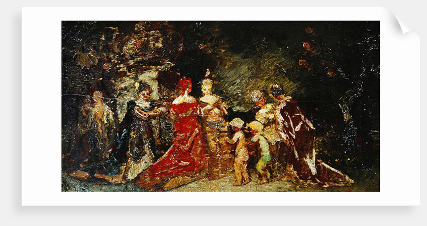 Gathering in a Park by Adolphe Joseph Thomas Monticelli