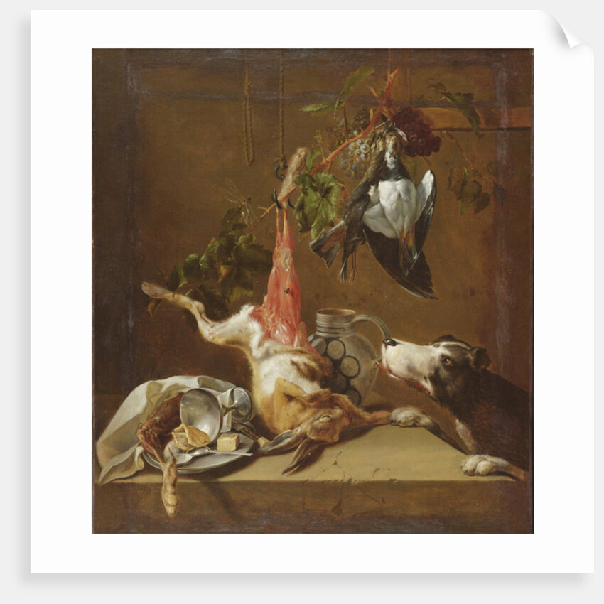 Hunting dog and game by Christoffel Puytlinck