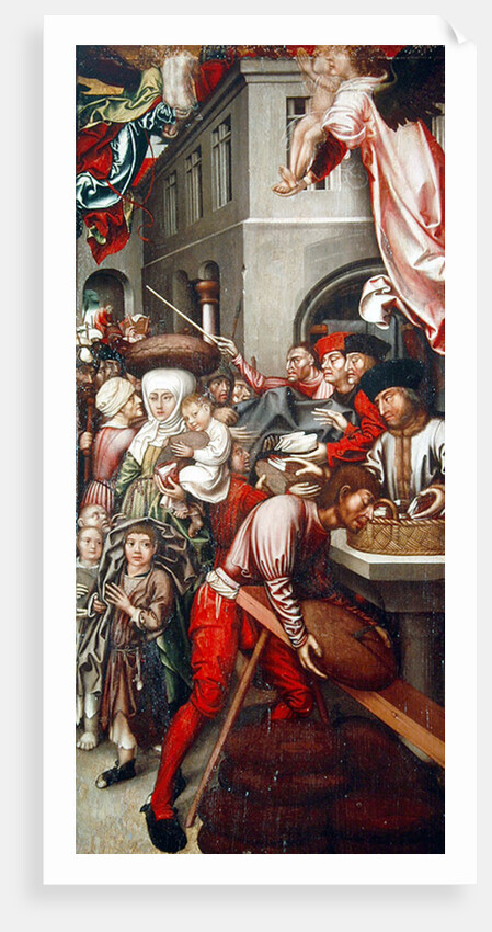 Bugnon Altarpiece: right hand panel depicting charity, c.1507 by Hans Fries