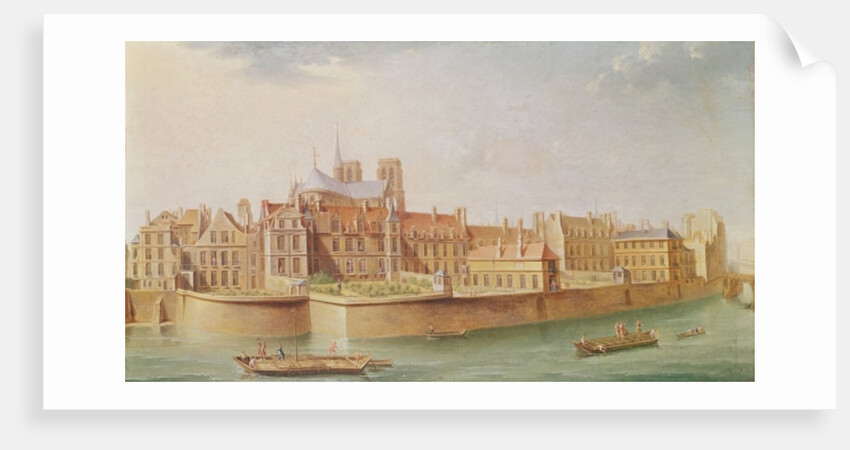 Houses in the Cloister of Notre-Dame, Paris by Nicolas Raguenet