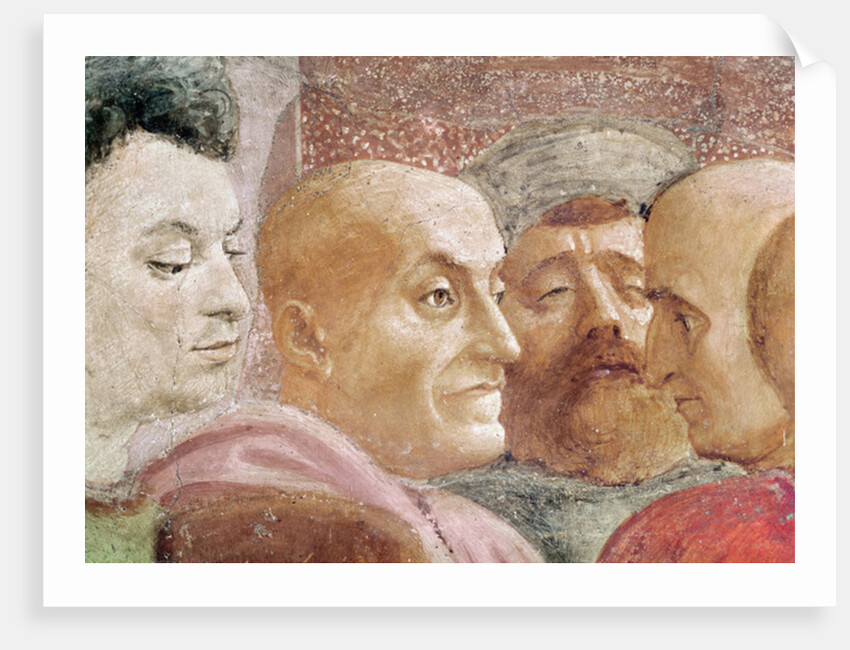 Detail of heads of men to the left of the Emperor by T. & Lippi F. Masaccio