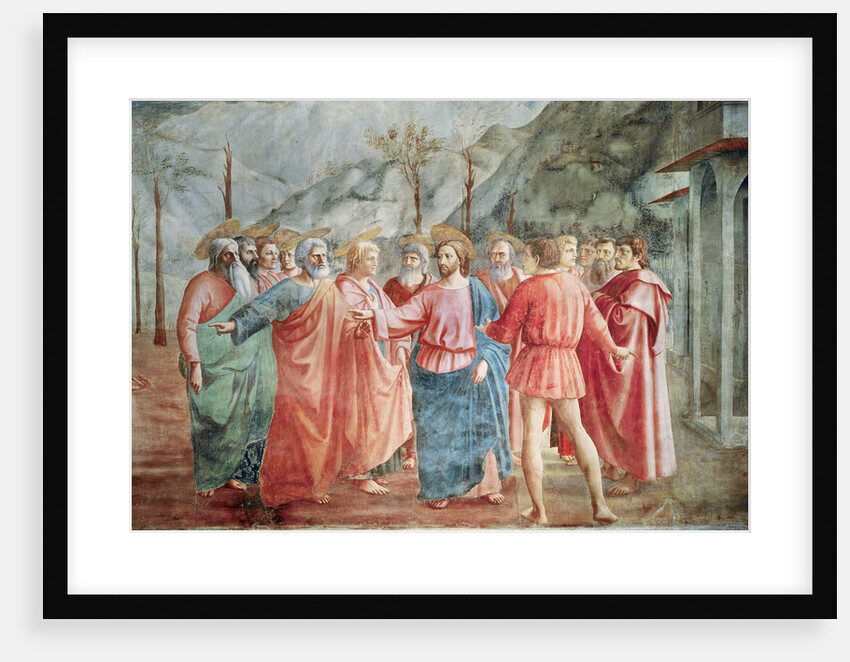 Detail of Christ and his disciples by Tommaso Masaccio