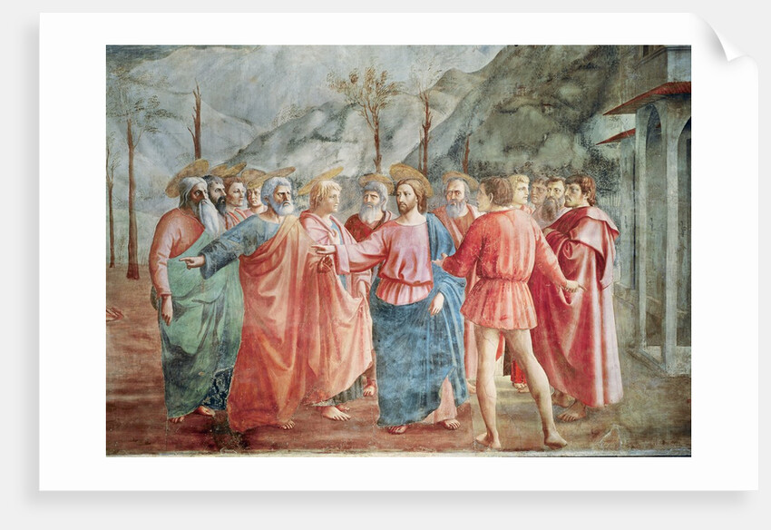 Detail of Christ and his disciples by Tommaso Masaccio