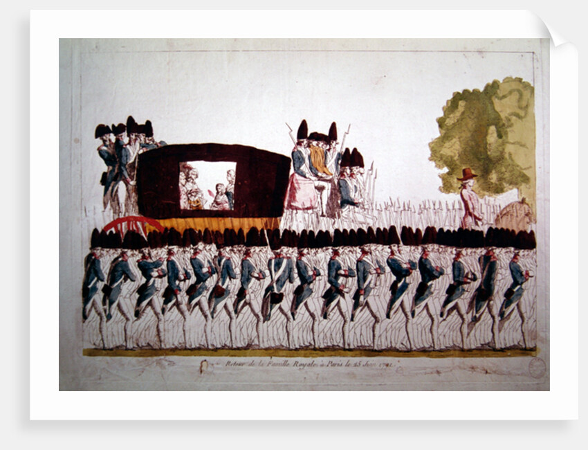 The Return of the Royal Family to Paris, 25 June 1791 by French School