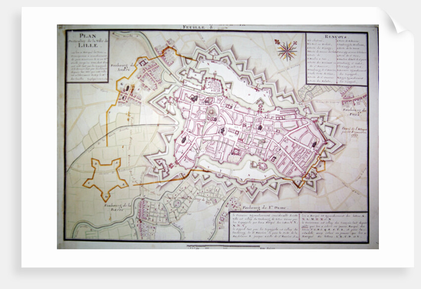 Map of the town of Lille by Claude Masse
