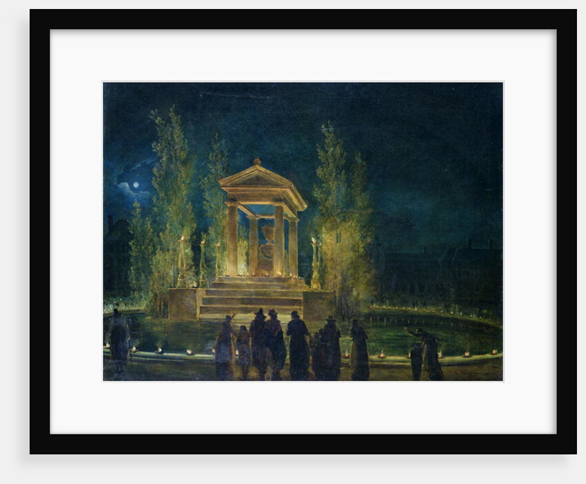 The Cenotaph of Jean Jacques Rousseau in the Tuileries, Paris, 1794 by Hubert Robert