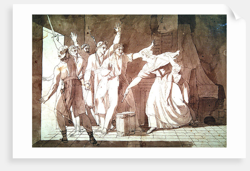 Heroism of a woman facing Vendean robbers having gained control of Saint-Mithier, 1793 by French School
