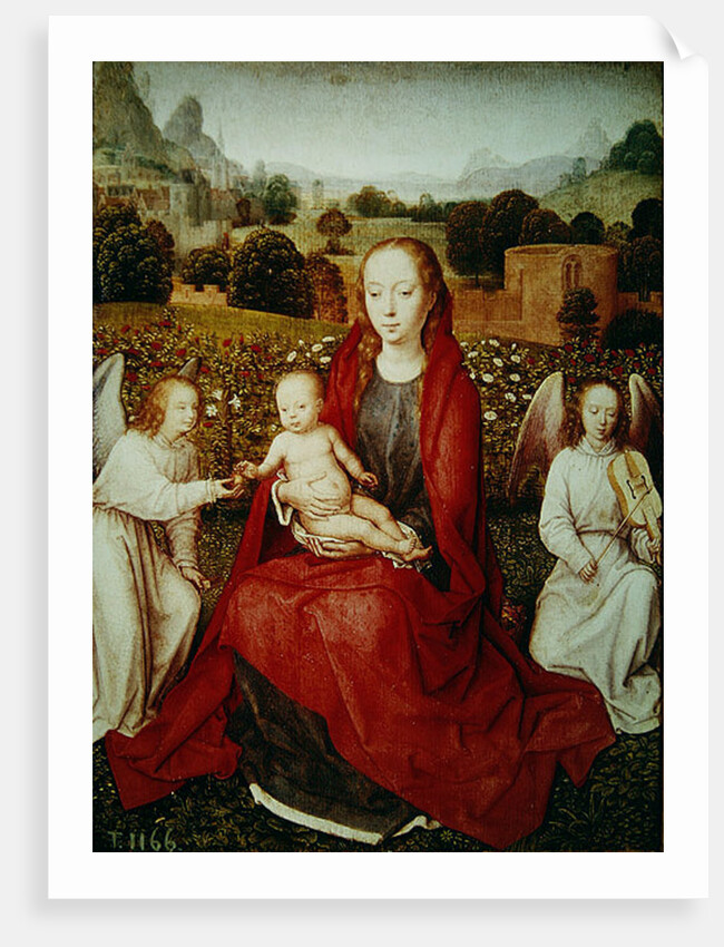 Virgin and Child between two angels, c.1480s by Hans Memling