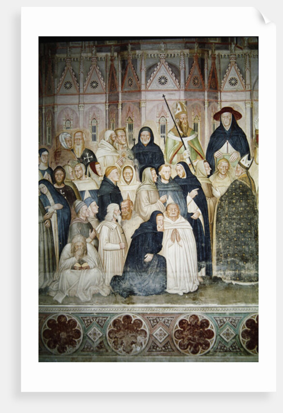 The Church Militant and Triumphant, detail of the left hand side, c.1366-68 by Andrea di Bonaiuto