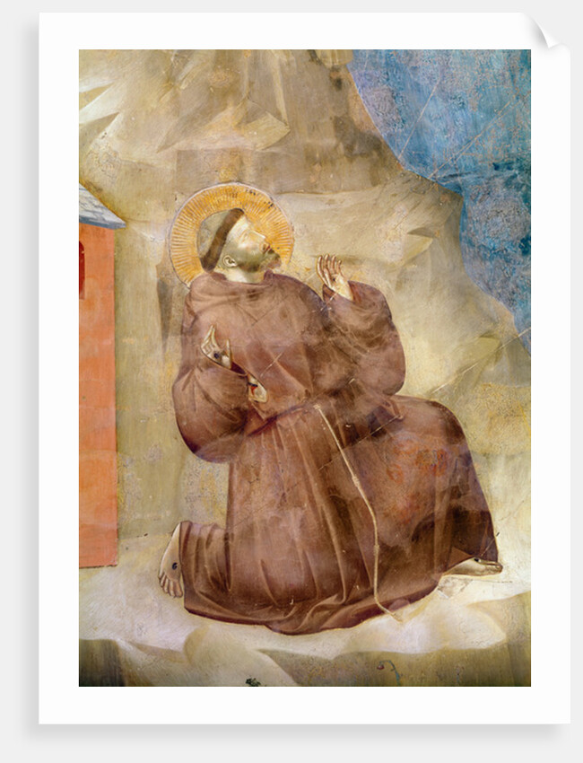 Saint Francis receiving the Stigmata, detail of Saint Francis, c.1297-99 by Giotto