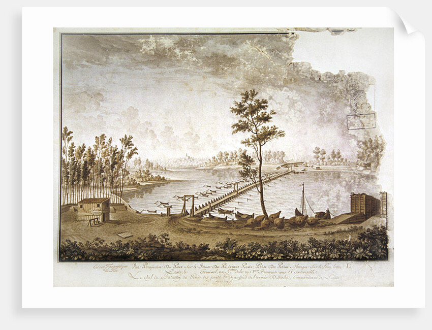 A View of the Bridge over the River Po at Pavia, 1797 by French School