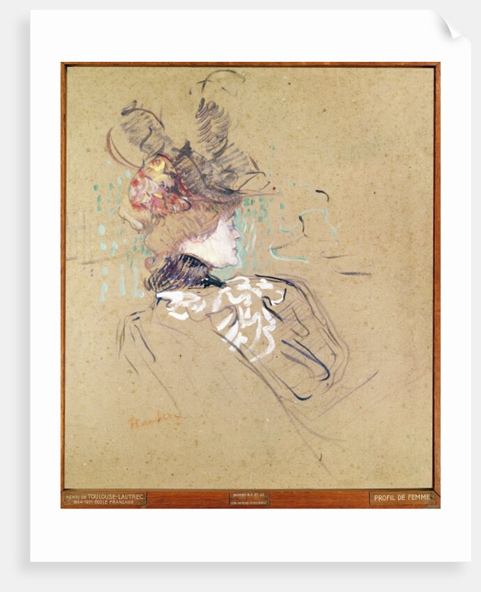 Profile of a woman, 1896 by Henri de Toulouse-Lautrec