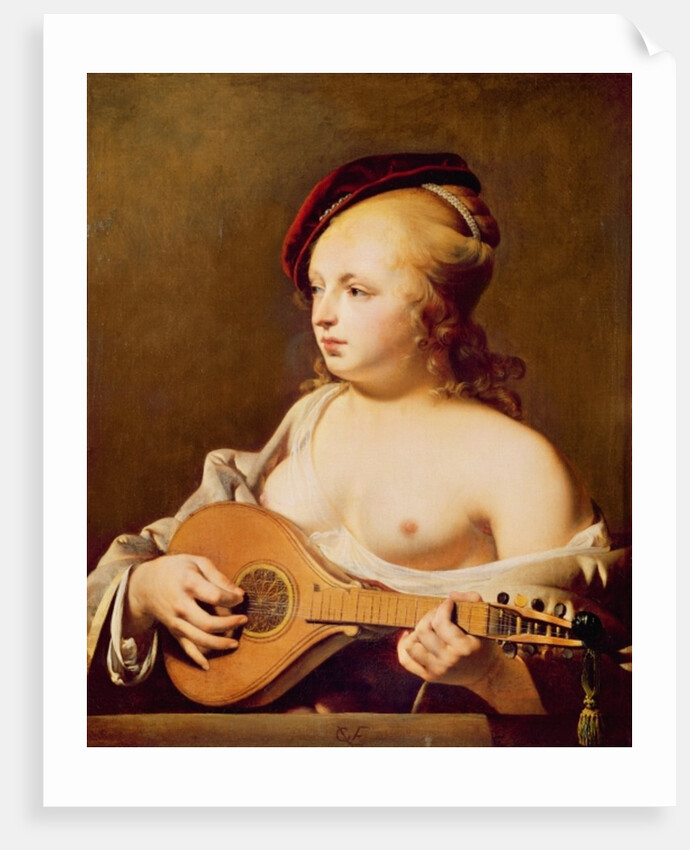 The Cittern Player by Cesar Boetius van Everdingen