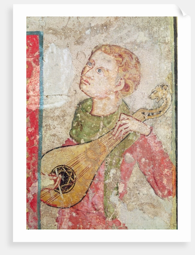 The Females Saints at the Tomb and the Resurrection, detail of the Mandore Player, 1330 by Juan Oliver