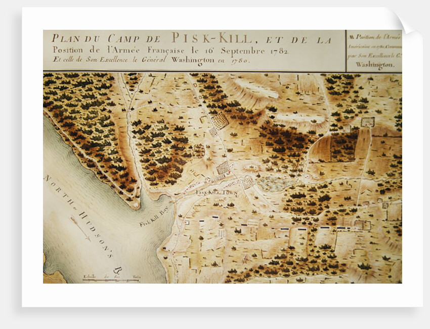 Map of Fisk-Kill and the position of the French army in 1782 by F. Dubourg