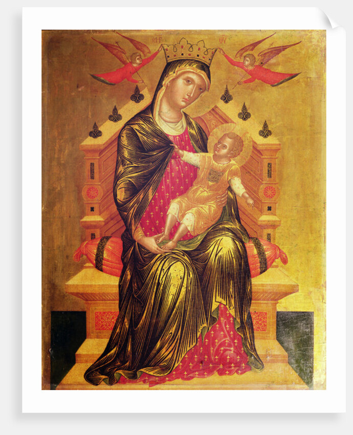 Madonna and Child enthroned with two angels by Byzantine