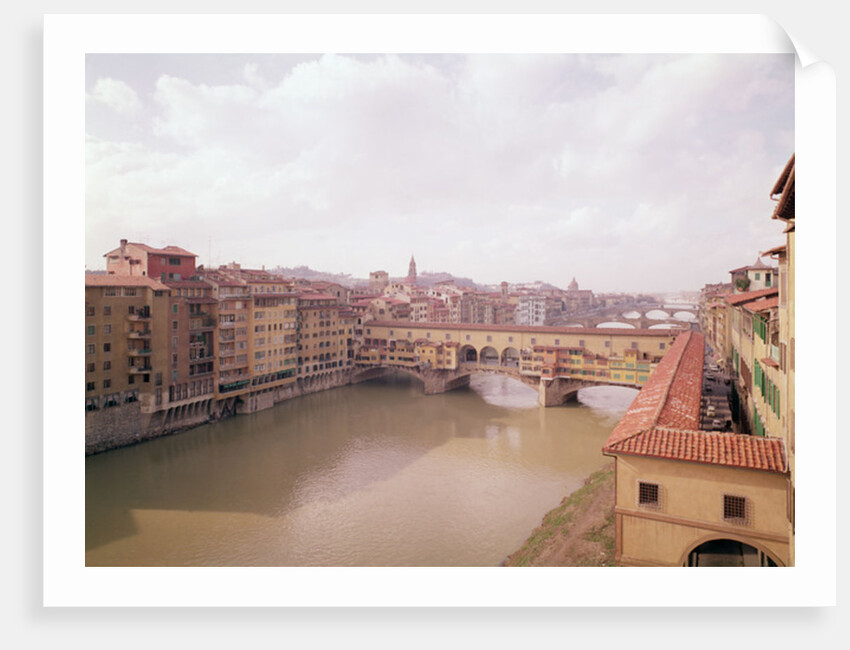 View of the Arno and the Ponte Vecchio by Anonymous