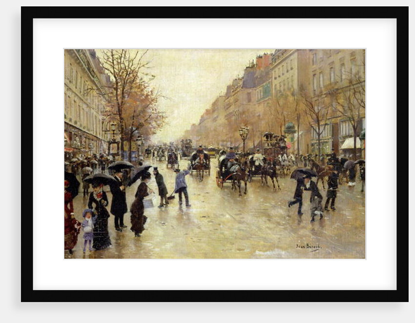 Boulevard Poissonniere in the Rain, c.1885 by Jean Beraud