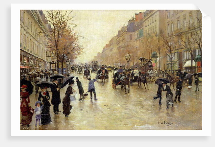 Boulevard Poissonniere in the Rain, c.1885 by Jean Beraud