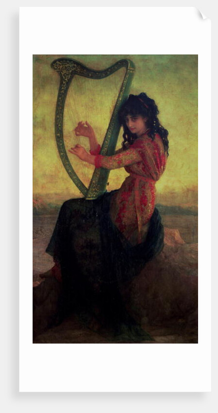 Muse Playing the Harp by Antoine Auguste Ernest Herbert or Hebert