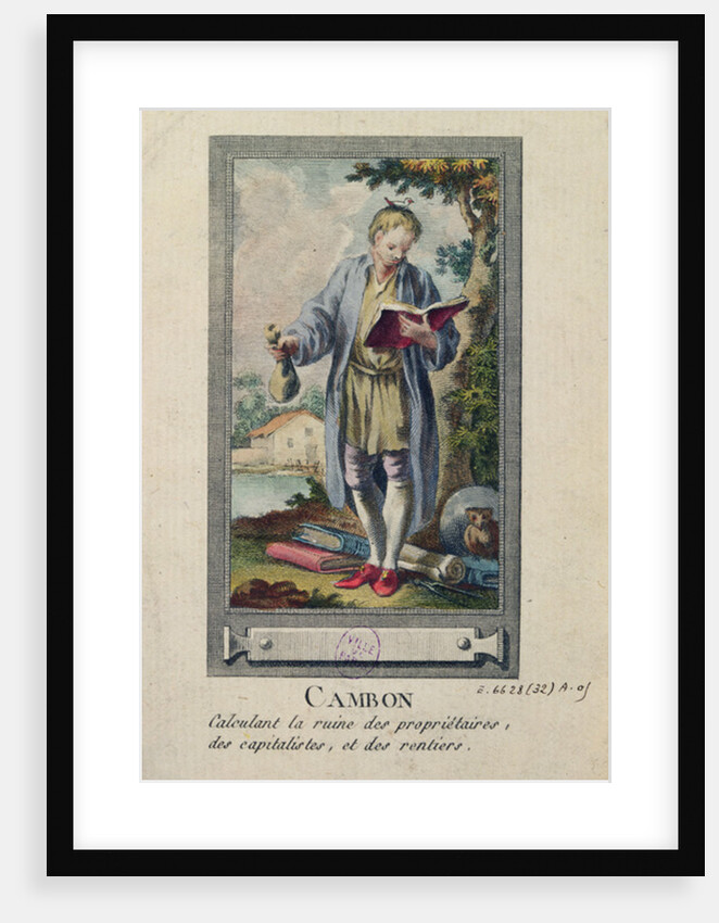 Caricature of Cambon calculating the ruin of the proprietors, the capitalists and the rentiers by French School