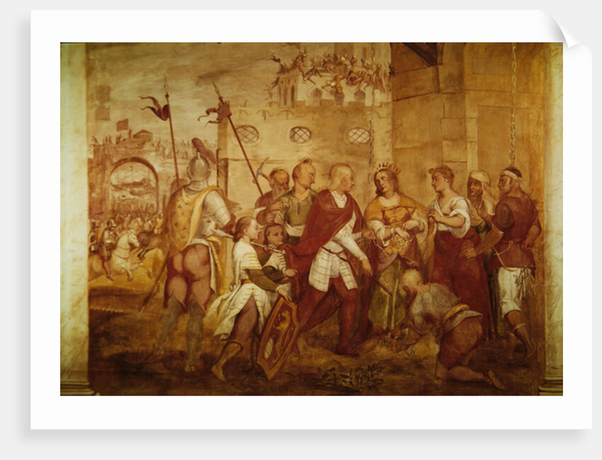 Jacopo Barbarigo freeing Queen Margaret of Hungary from the Turks in 1426 by Antonio Vassilacchi