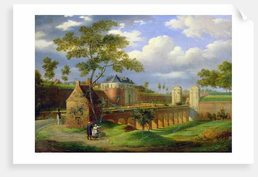 View of the Porte de Valenciennes in Douai, 1823 by Joseph Louis Leborne