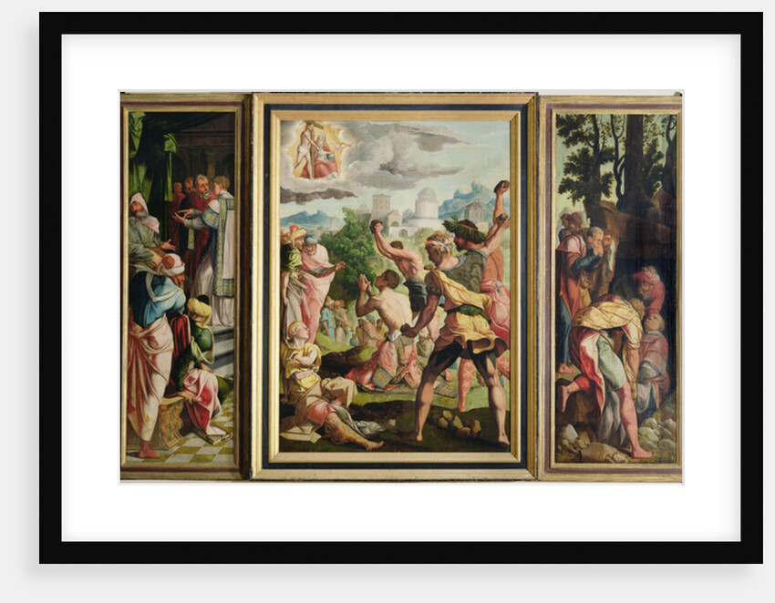The Sermon, Stoning and Entombment of St. Stephen by Jan van Scorel