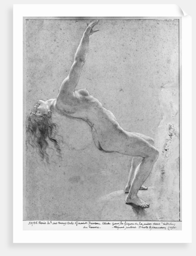 Flood scene, study of female nude by Anne Louis Girodet de Roucy-Trioson