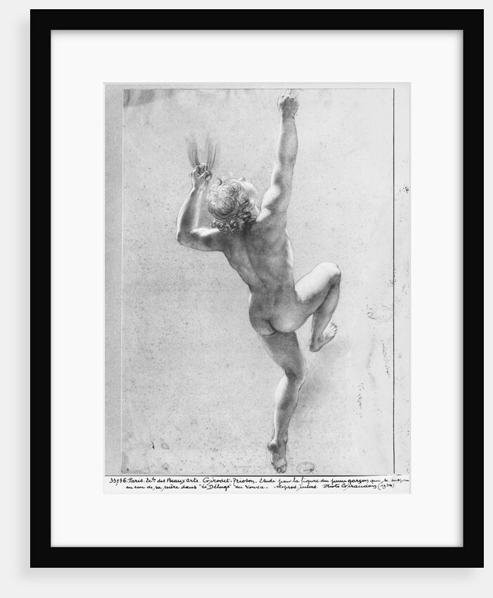 Flood scene, study of the naked young boy by Anne Louis Girodet de Roucy-Trioson