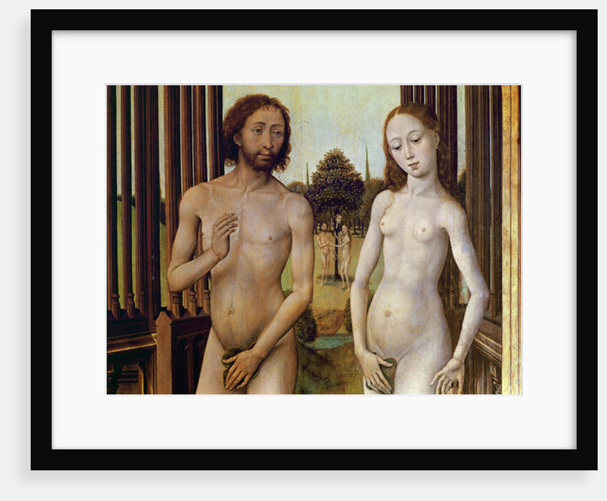 Adam and Eve expelled from the Garden of Eden after being tempted by the serpent to eat the apple, c.1460 by Vrancke van der Stockt