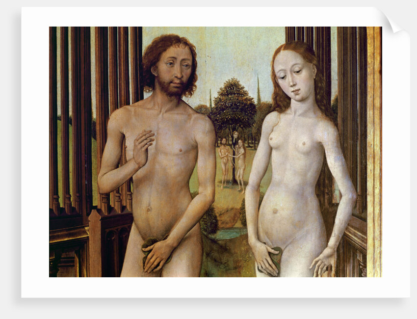 Adam and Eve expelled from the Garden of Eden after being tempted by the serpent to eat the apple, c.1460 by Vrancke van der Stockt