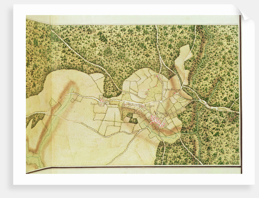 Map of the area of Bourges by French School