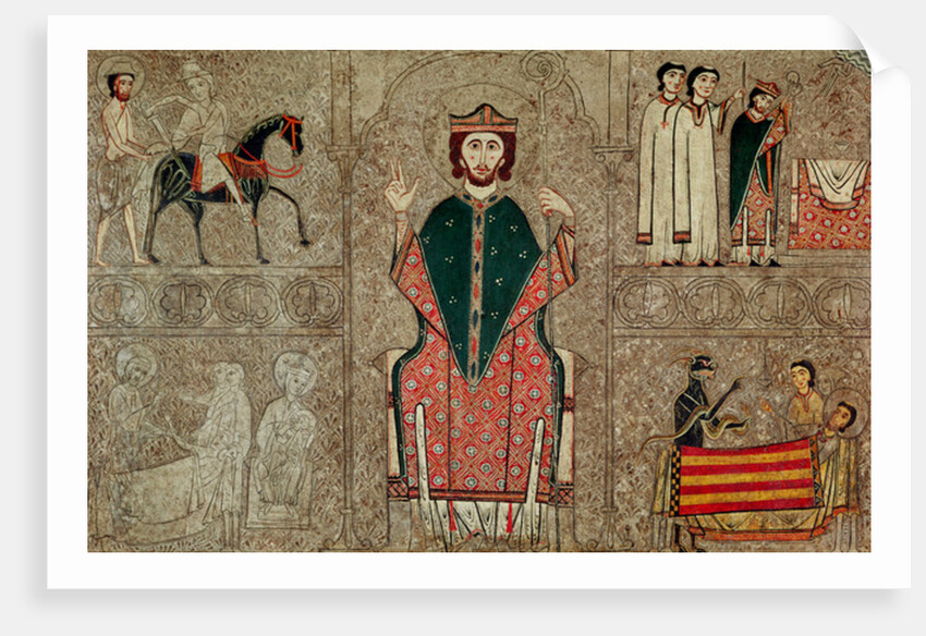 Altar frontal from the Church of Saint Martin, Chia, Spain, depicting Saint Martin of Tours and four scenes from his life, 1150-1200 by Ribagorça Workshop Johannes Pintor