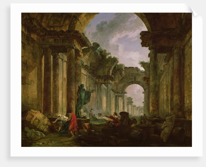 Imaginary View of the Grand Gallery of the Louvre in Ruins, 1796 by Hubert Robert