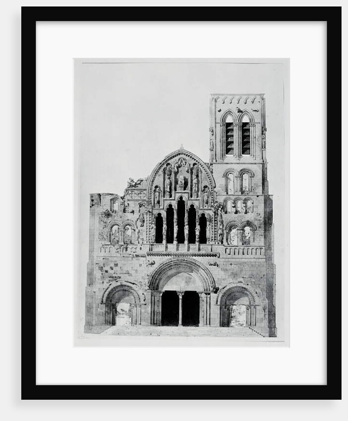The Facade of La Madeleine de Vezelay by Eugene Emmanuel Viollet-le-Duc